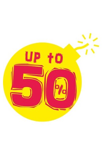 Shop Window Stickers – Sales Bomb 50%, 60×54 cm
