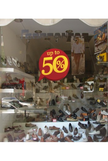 Sales Up to 50% Discount Stickers in 4 Colours