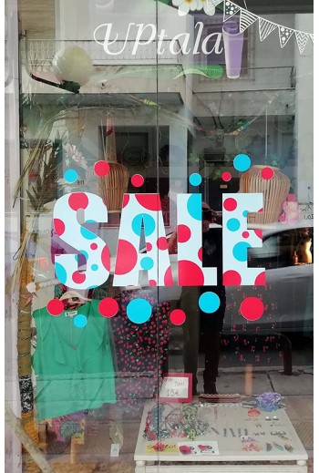 Store Window Sticker Sales and Bubbles