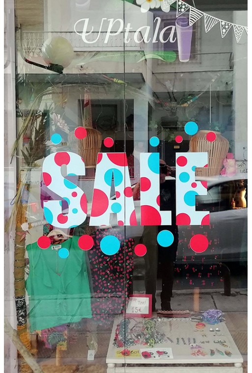 Store Window Sticker Sales and Bubbles