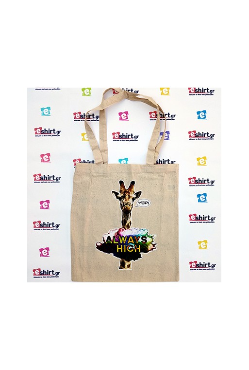 Tote bag Always High | Giraffe in the clouds "YEP!"