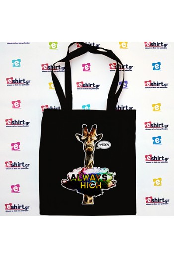 Tote bag Always High Funny Giraffe