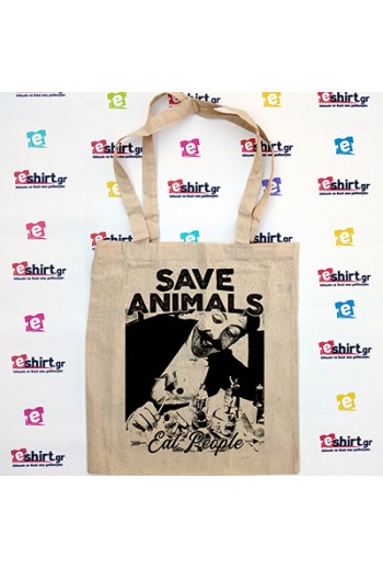 Tote Bag Save Animals Eat People