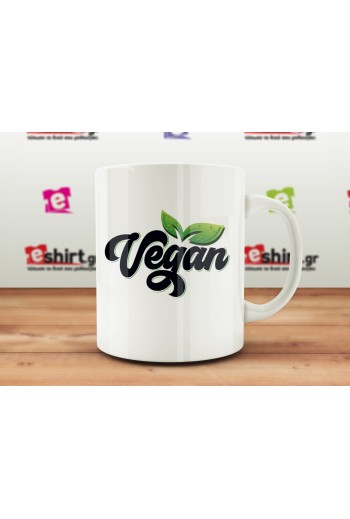vegan logo κούπα, vegan δώρο, cruelty free mug, vegan lifestyle, vegan mug