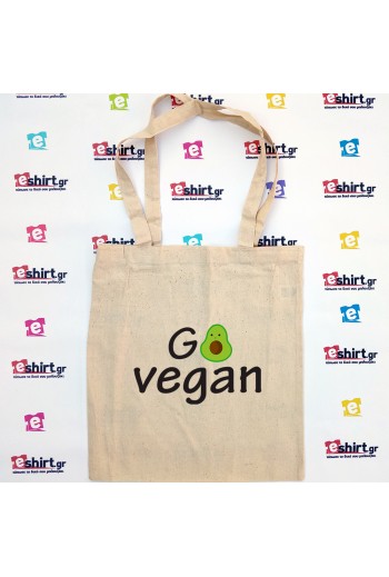 Go vegan, tote bag, animal rights, eco, vegan lifestyle, love animals, τσάντα βίγκαν