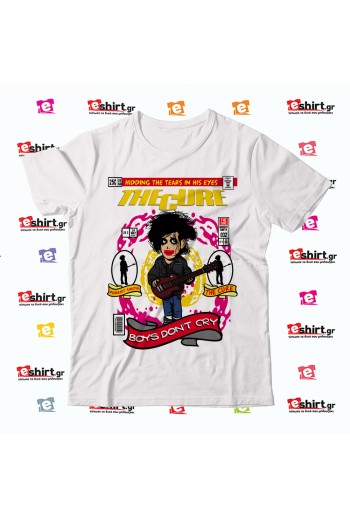 Alternative T-shirt με The Cure, cartoon Robert Smith και vintage comic σχέδιο