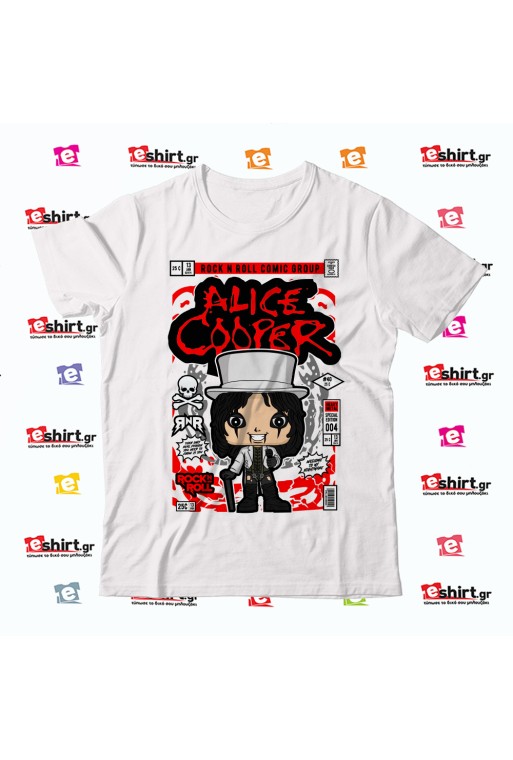 Alice Cooper 80s comic T-shirt for classic rock fans