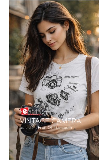 Vintage camera σχέδιο με φωτογραφική μηχανή σε στάμπα tshirt. Ιδανικό δώρο για φωτογράφους.