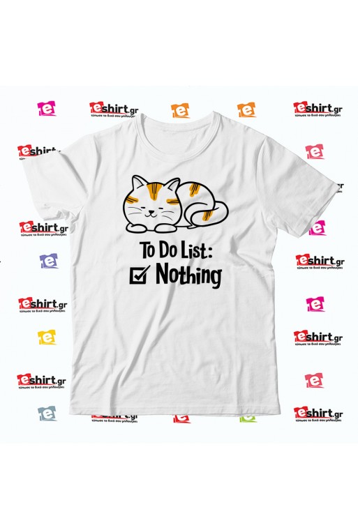 lazy cat t-shirt, funny cat t-shirt, sleeping cat eshirt.gr